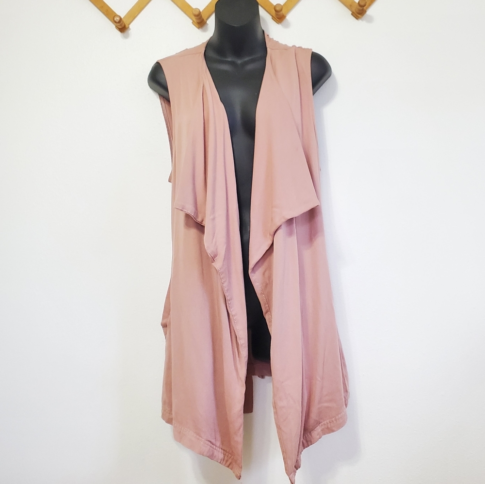 BLUSH PINK WATERFALL VEST COVER UP